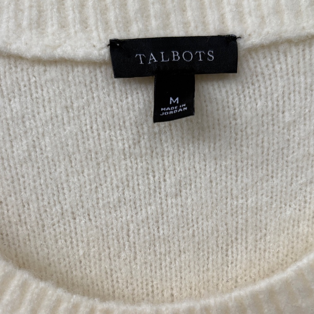Talbots Ivory Sweater with Ruffle Accents - Picture 3 of 8